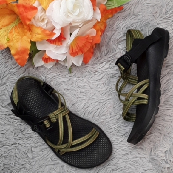 Chaco Shoes - Chaco ZX/1 EcoTread Green and Black Sandal W6
